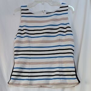 WHBM stretch striped sleeveless Top
